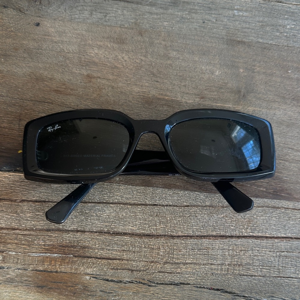 Ray-Ban Black Rectangular Sunglasses With Dark Le… - image 1